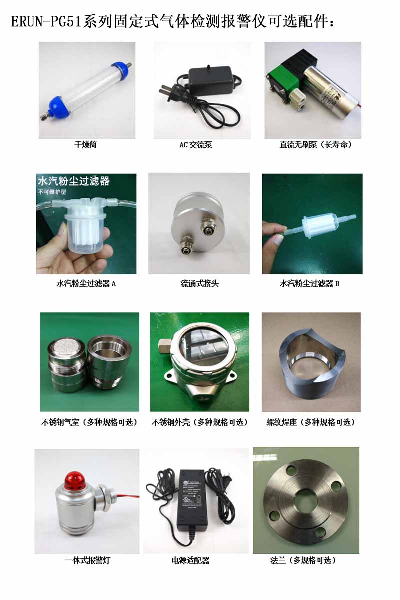 固定在線式六合一氣體檢測報警儀可選配件